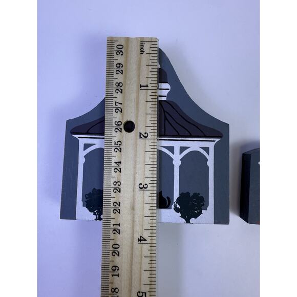 Cat’s Meow Retired 1990 Reversible Bandstand +Flowers Wooden Village Accessory - Picture 6 of 8